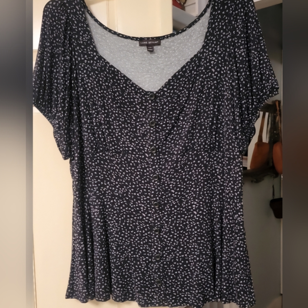 Lane Bryant Women's Black Floral Top 18/20